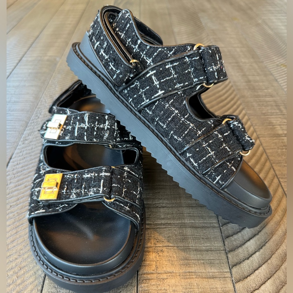 Forever 21 Black Sporty Sandals with Velcro Straps Women’s Size 7 (NWOT) - Picture 4 of 15